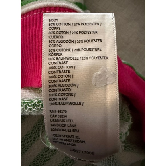 We The Free Free People Striped Sweatshirt Green Pink White OB1717006 Womens M - Picture 6 of 9